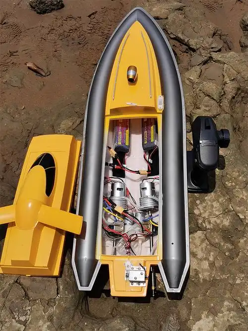 遥控船拉鱼网下粘网拖网拉网船放网自动脱钩电动下网渔网高速快艇