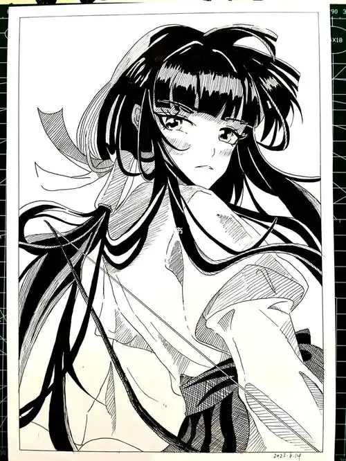 格大小94701565毫米临摹来自@大舌丸#手绘  #犬夜叉  #犬夜叉桔梗