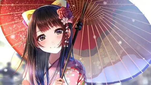 二次元动漫少女高清壁纸迷人而可爱的女孩儿