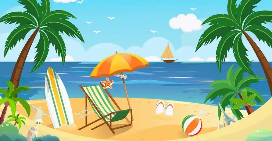 蓝色卡通夏季生鲜食品促销海报背景已下载3次1920x1200蓝天白云清新卡