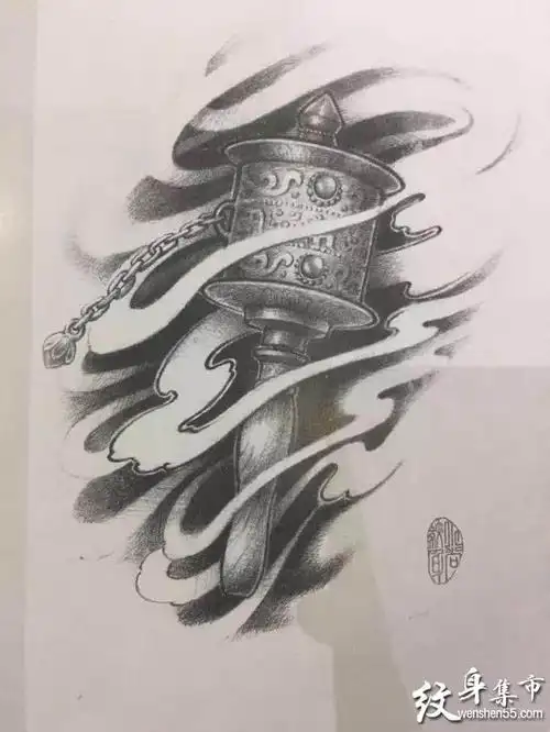 降魔杵纹身降魔杵纹身手稿降魔杵纹身手稿图案