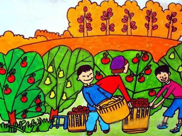 丰收的喜悦,有关于秋天的儿童画