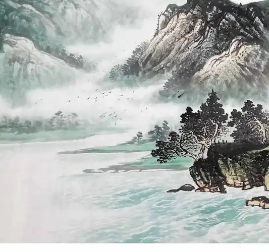 安徽美协 国富 八尺山水画作品《江山如此多娇》