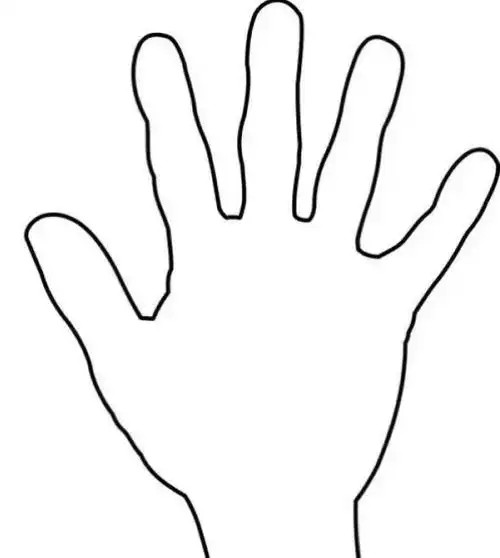 将5个手指按在纸上,然后用画