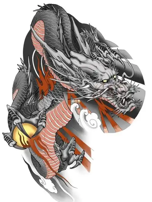 客稿,期待上身效果#杭州纹身  #半甲纹身  #龙纹身  #龙纹身手稿