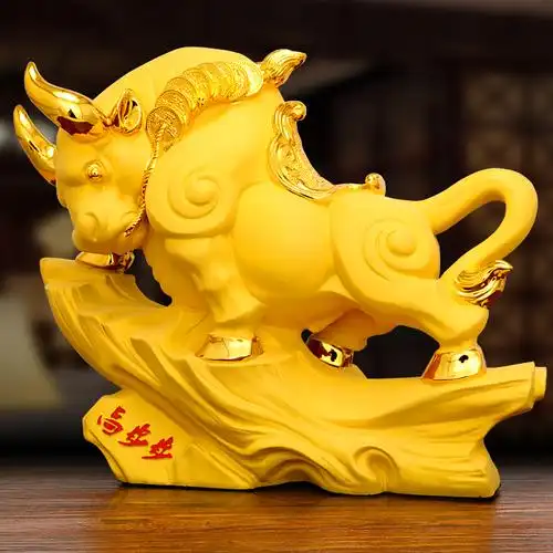 运势如虹金牛摆件招财大号生肖公牛办公室客厅摆件