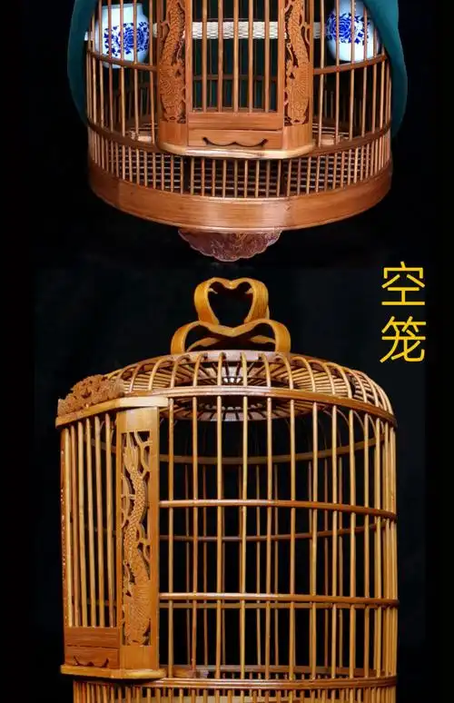 手工鸟笼竹制广西贵州雕刻全套凯里画眉鸟笼子大号八哥专用竹笼