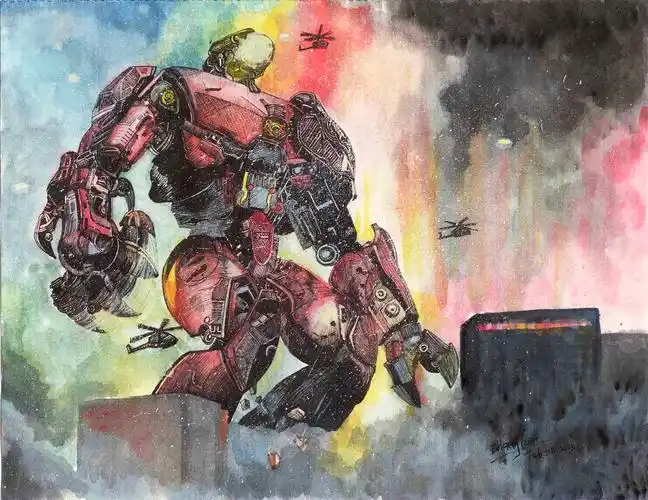 环太平洋机甲战士手绘有细节和过程图18p