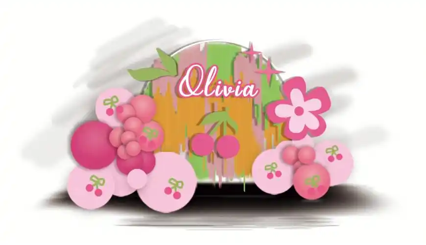 爆炸复古粉樱桃生日