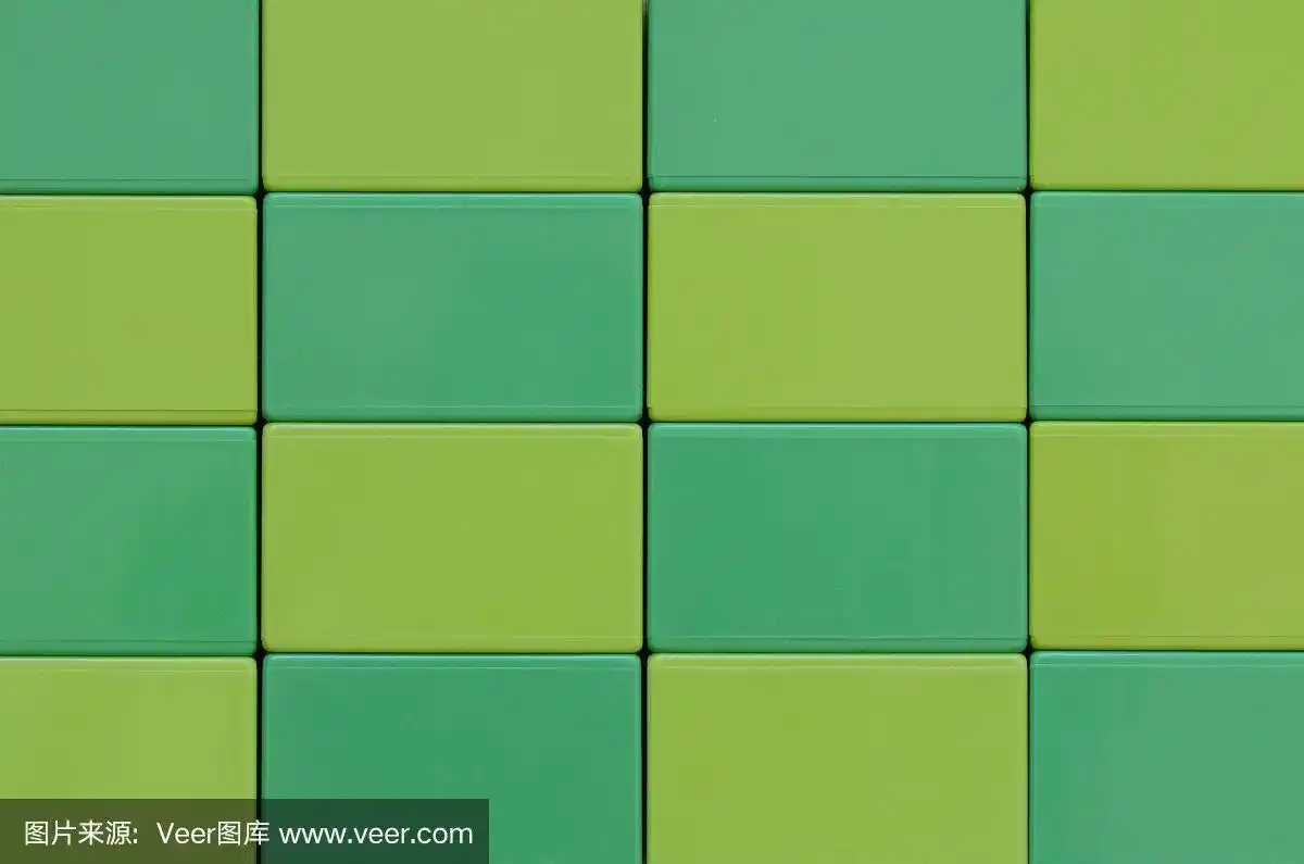绿色塑料方块方格图案
