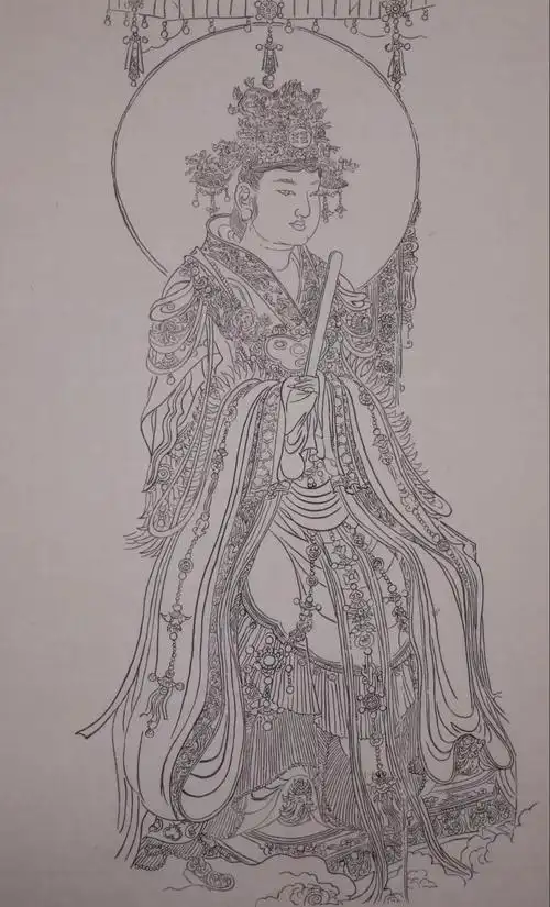 王一然 《法海寺西王母像》 50cm×75cm王一然 《善财童子》 60cm