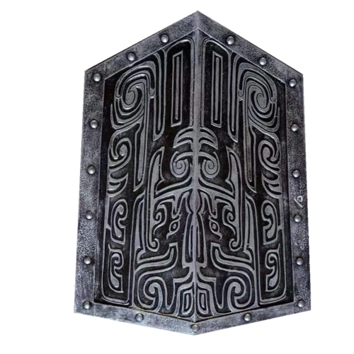 古代士兵盾牌模型仿中国古装演出拍摄道具将军酒吧密室布景摆件盾花色