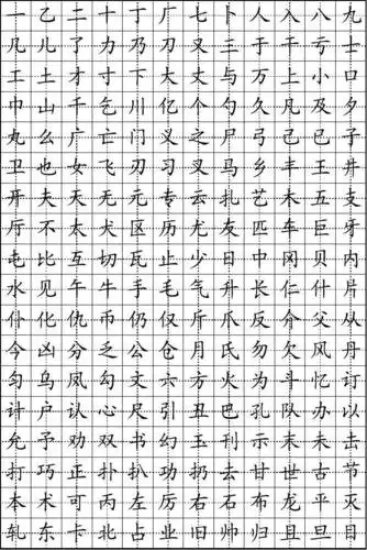 常用2500字硬笔楷书字帖