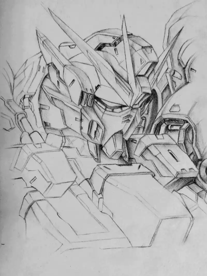 之前画的铅笔画.#画画 #手绘 #铅笔画 #高达@dou 小 - 抖音