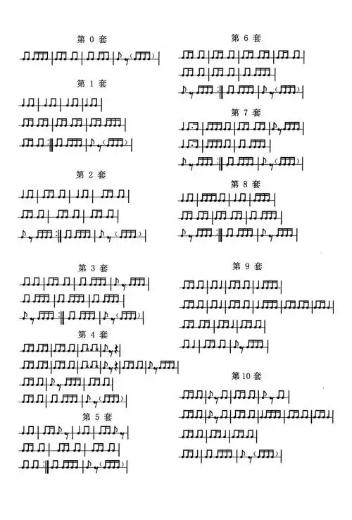 给了你0-10个小鼓谱子