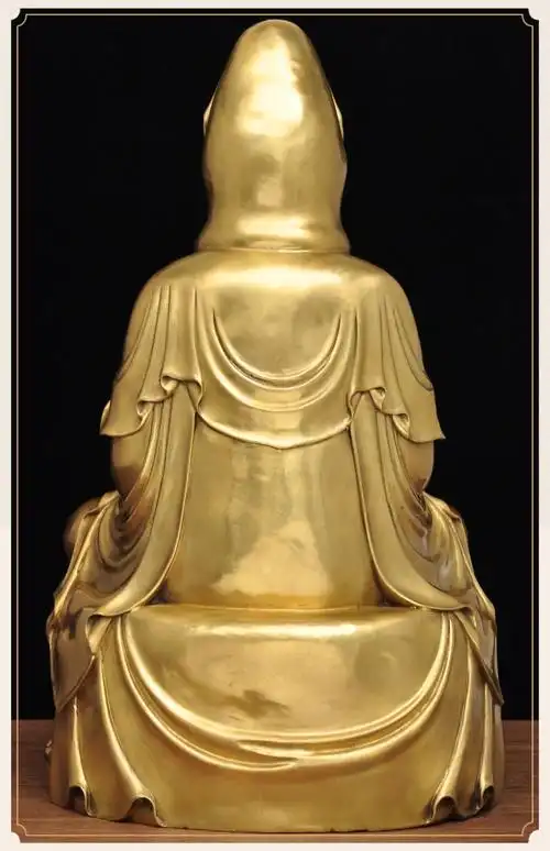 全铜南海观世音菩萨摆件铜观音坐莲像大号佛像家用寺庙佛堂工艺品 68