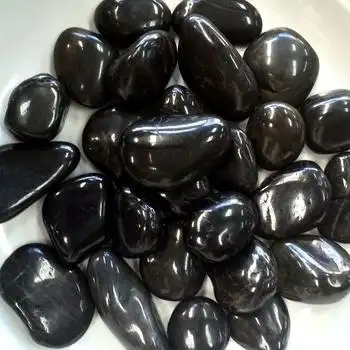 鹅卵石黑色特级抛光黑雨花石园林石子铺路园艺石子装饰小石头水沟