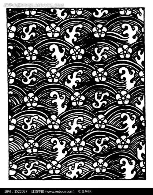中国传统波浪纹底纹矢量图(编号:1522057)_传统图案_艺术文化_矢量