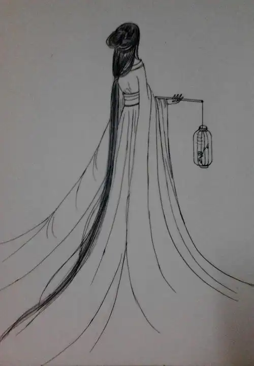 手绘画古风少女 手绘画古风少女铅笔画