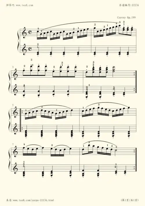 钢琴谱:车尔尼599 no.27
