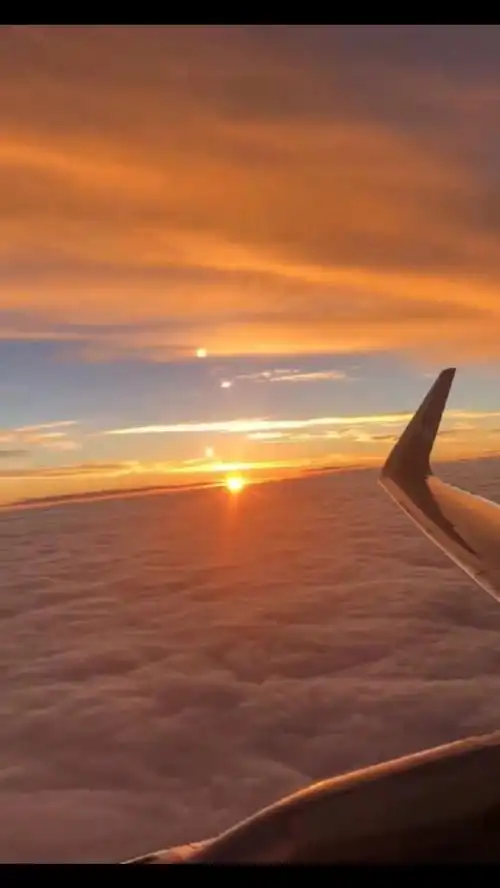 飞机上看日落