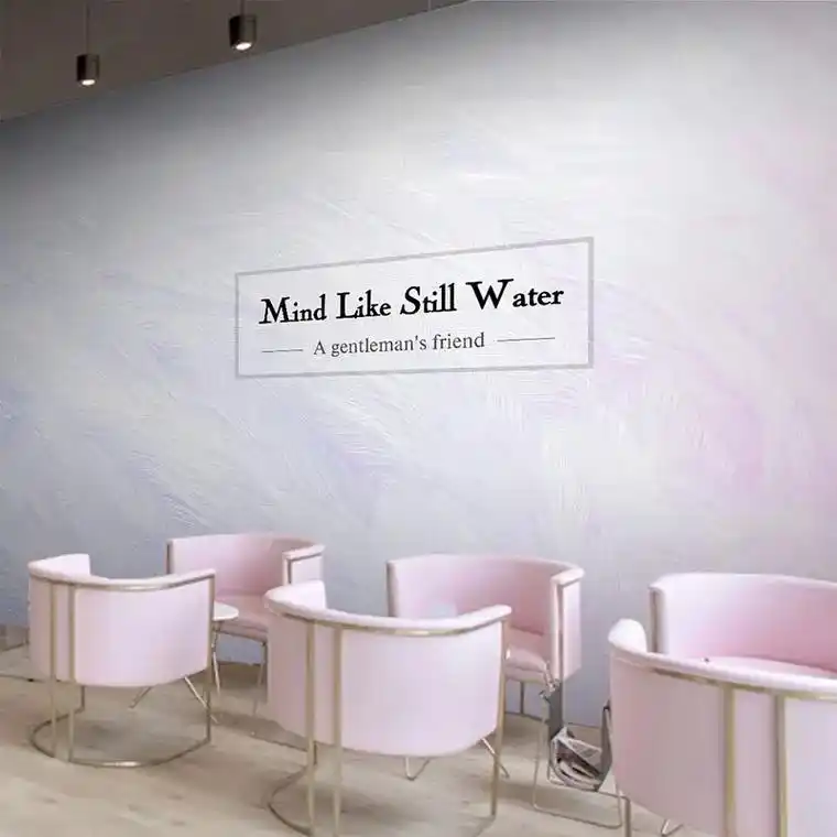 北欧渐变羽毛壁纸简约客厅卧室服装美甲店网红粉色背景墙壁画定制