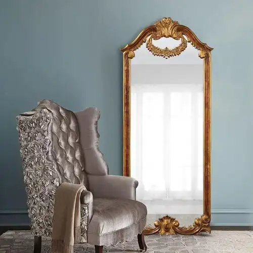 法式复古穿衣镜挂镜服装店美容r试衣镜全身镜子地中海奢华落地镜