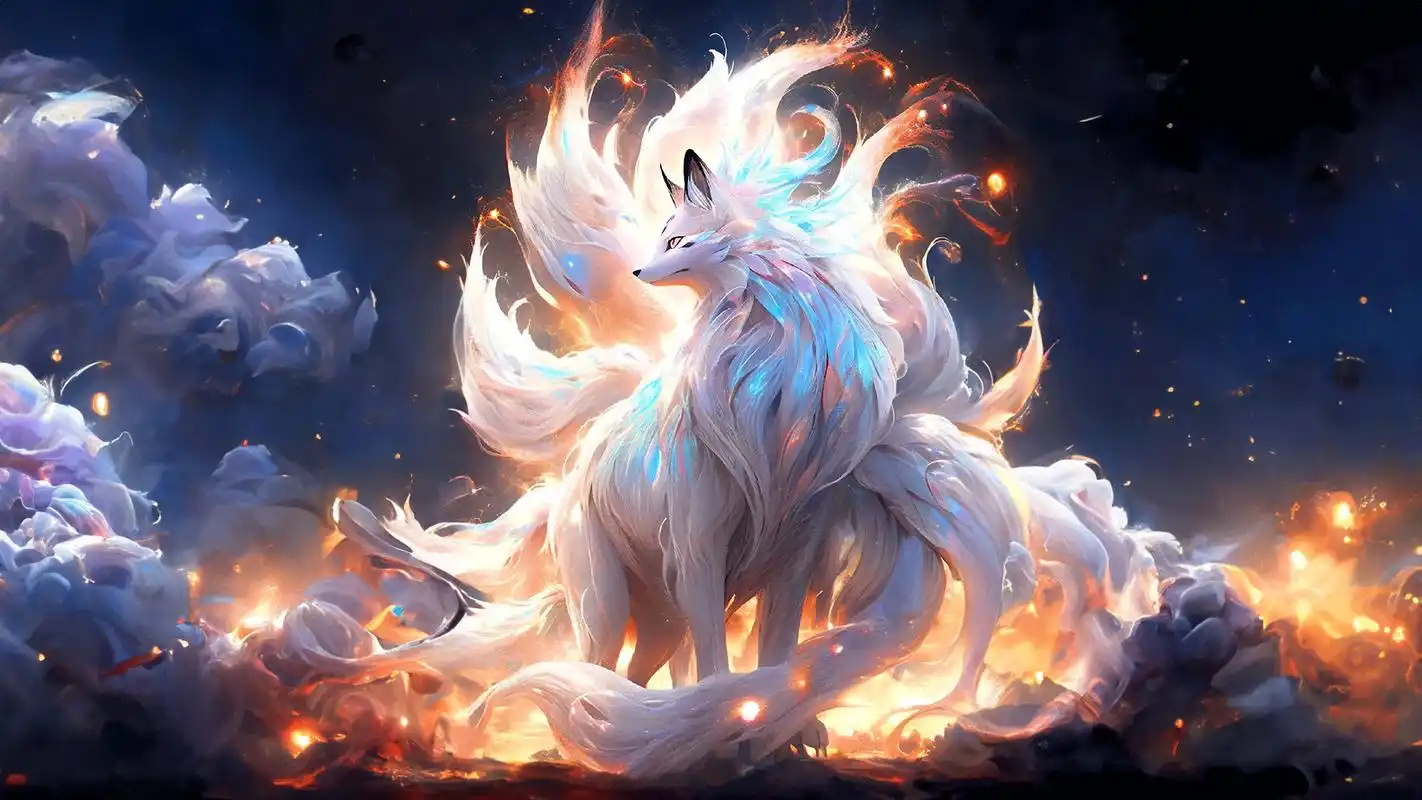 山海经异兽:九尾狐,长着九条尾巴,能幻化成人