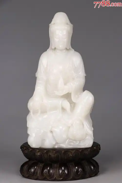 和田白玉观音坐像