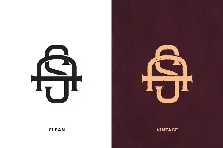 复古设计风格as字母组合logo设计模板asvintagemonogramlogo