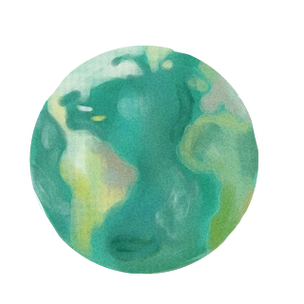 绿色环保水彩画地球png图片