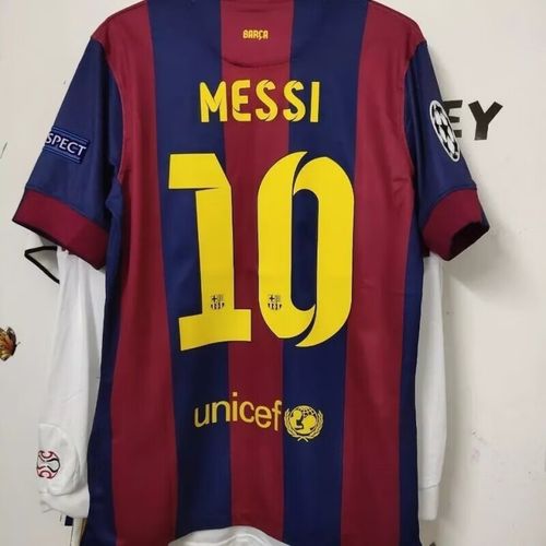 oimg世界杯巴萨复古14/15赛季足球服巴萨梅西内马尔球衣队服 欧冠10号
