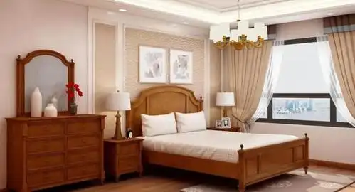 简约美式两居室,深棕色家具配上亮黄色窗帘,说不出的时尚大气