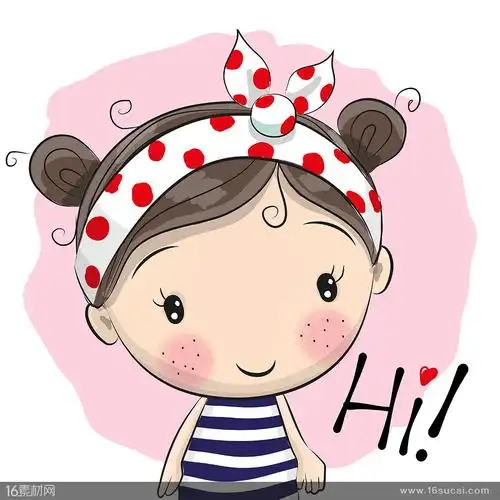 关键词:卡通人物卡通形象小女孩hi发卡暖色背景设计素材矢量素材