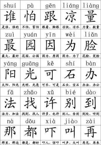 人教版小学语文一年级下册生字表250字拼音 组词