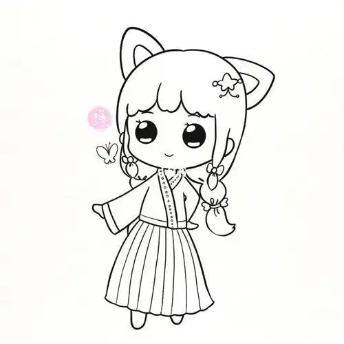 简笔画的古风人物集