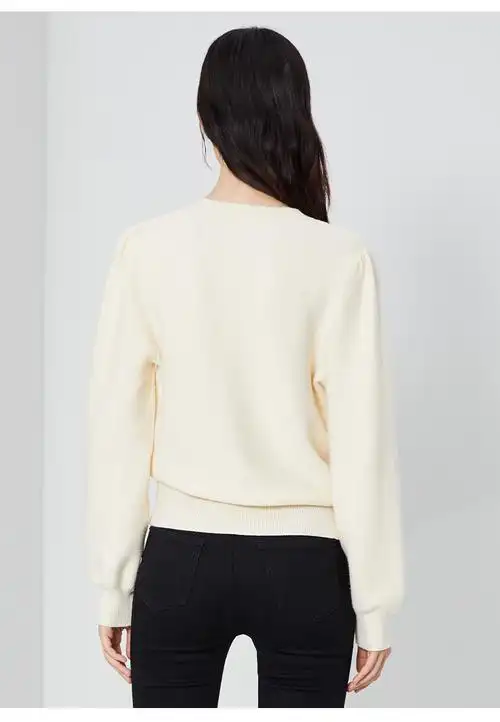 prich衣恋官方集团依恋针织衫女冬新款时尚舒适v领毛衣开衫64乳白色