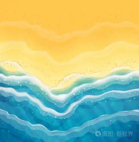 海浪和沙滩.顶视图插画-正版商用图片175749-摄图新视界