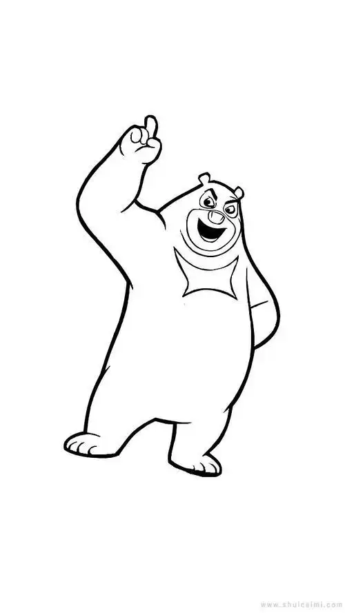 卡通简笔画熊大小时候