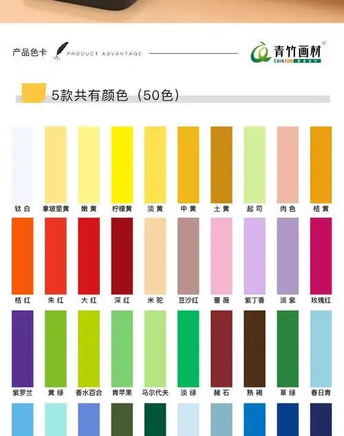 【精选直发】青竹水粉颜料果冻无甲醛5080ml100ml魔方杯美术高考绘画