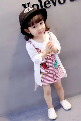女宝宝连衣裙春秋装韩版女童长袖t恤裙子纯棉婴儿公主裙1-3岁4潮5