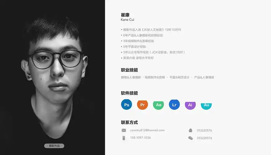 个人平面简历-作品集