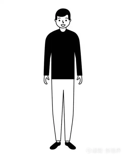 人站立的字符白色背景