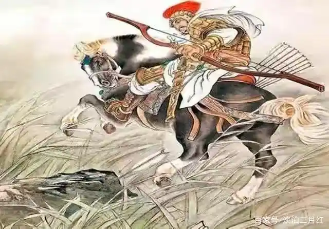 李广出身将门世家,精通骑马射箭.