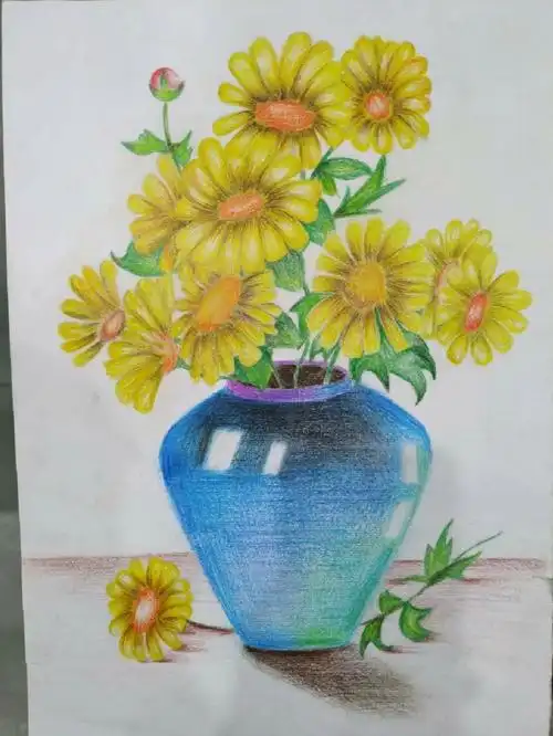 彩铅瓶花