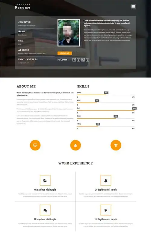 个人简介网页模板网页ui素材免费下载(图片编号:7998833)-六图网