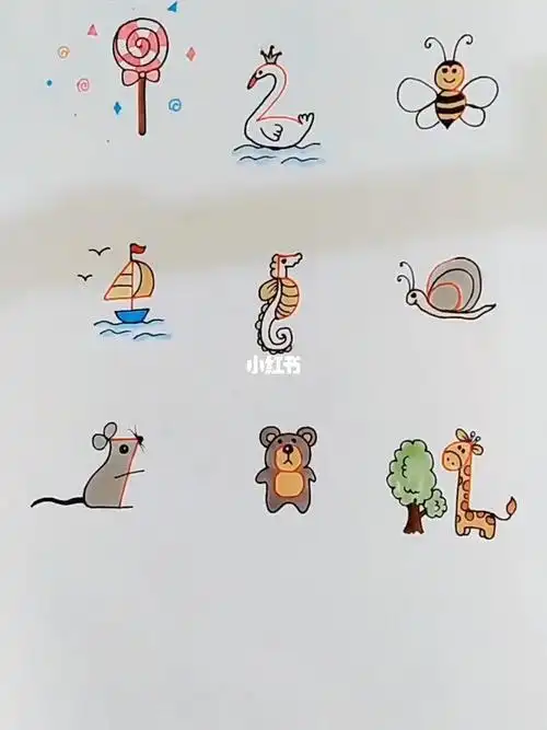 画画原来如此简单有趣的数字简笔画用数字6画各种小动物简笔画简笔画