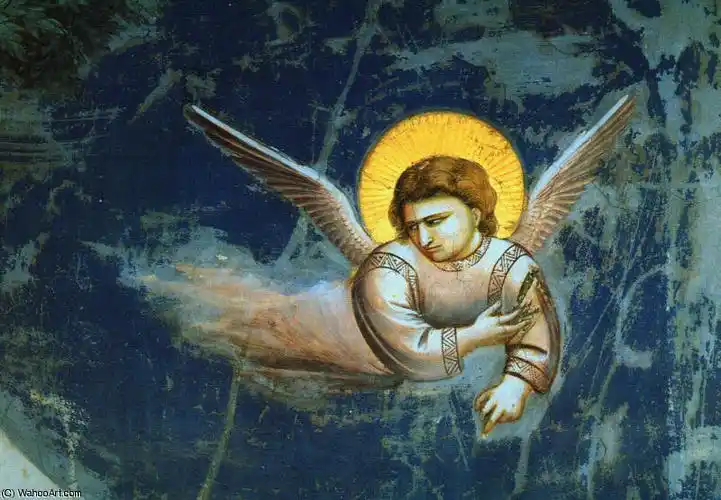 the飞行的生活场景" 通过 giotto di bondone (1266-1337, italy)