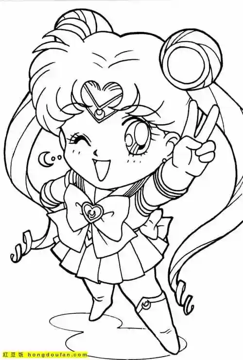 11张4到12岁女孩子们最喜欢的美少女战士主题涂色图片 | 红豆饭小学生
