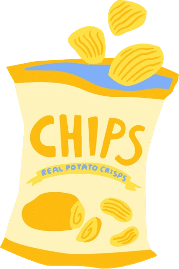 儿童小朋友餐饮手绘插画元素薯片